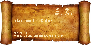 Steinmetz Kabos névjegykártya